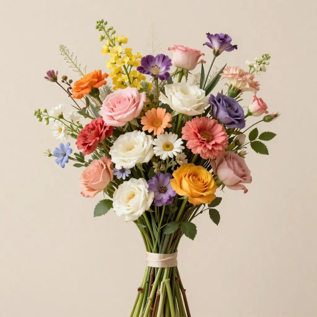  forårsbuket med friske blomster