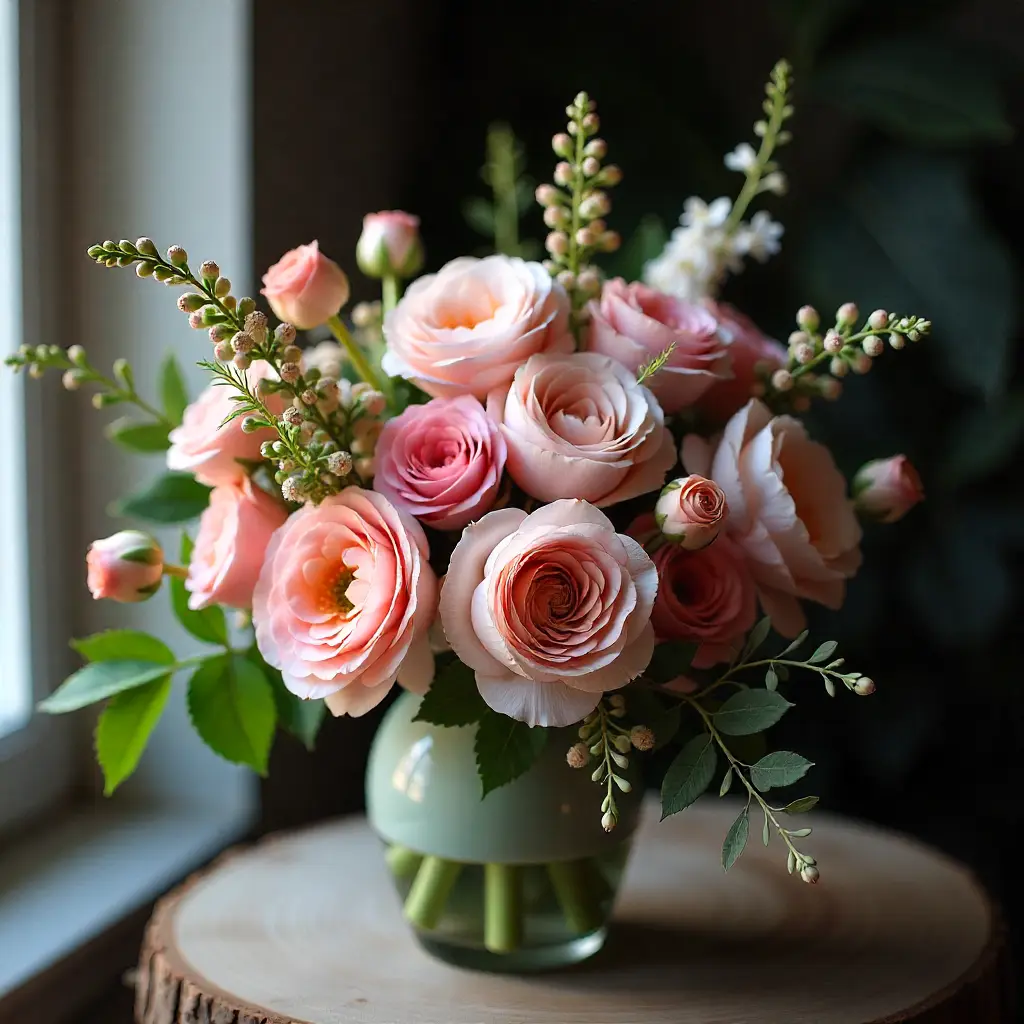  florist arbejder med smuk buket